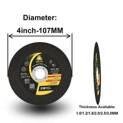 DELUN 4 Inch Cutting Disc Metal And Stainless Steel Angle Grinder Cutting Wheels With MPA